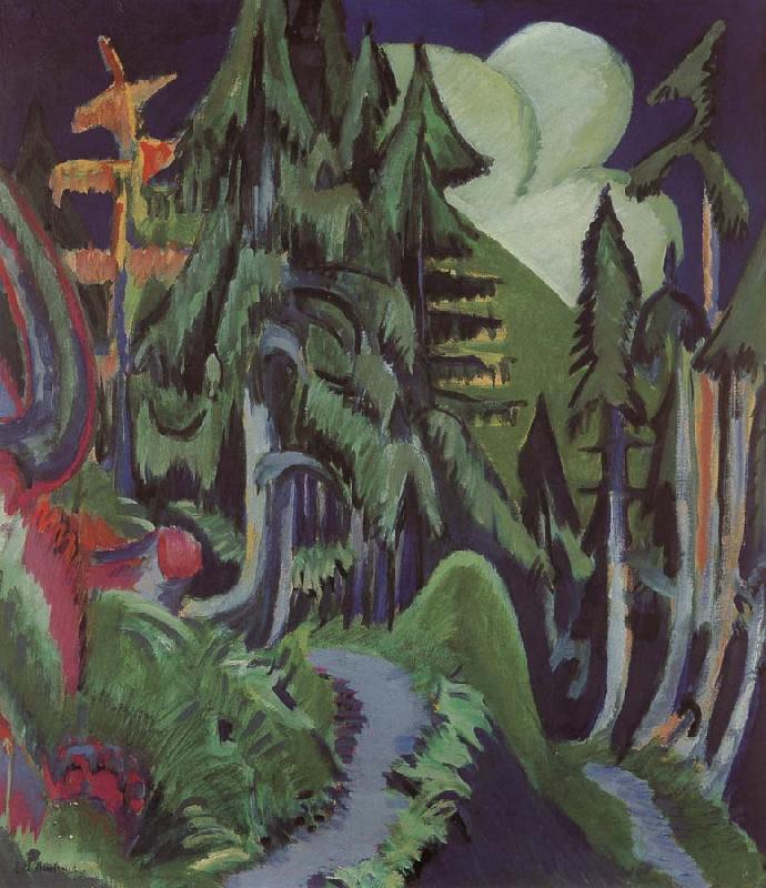 Ernst Ludwig Kirchner Mountain forest France oil painting art